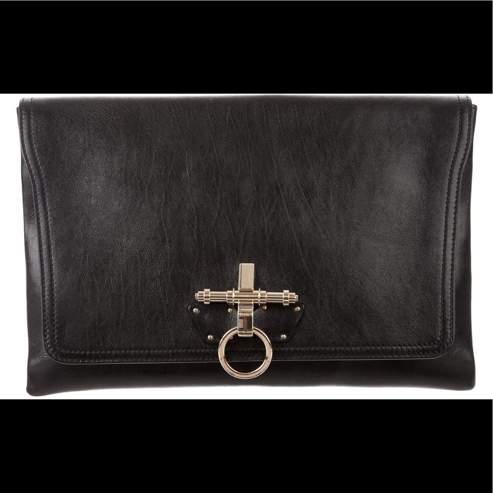 Givenchy Obsidia Black Sheepskin Leather Clutch